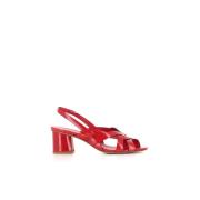 DEL Carlo Flat Sandals Red, Dam