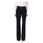 Helmut Lang Svart Satin Tuxedo Byxor Ss24 Black, Dam