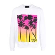 Dsquared2 Vit Sweatshirt Regular Fit Bomull White, Herr