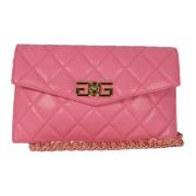 Gaëlle Paris Quiltad Rosa Pochette med Double G Stängning Pink, Dam