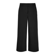 LauRie Loose Crop Trousers Svart Black, Dam