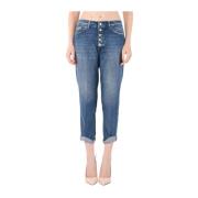 Dondup Cropped Jeans Blue, Dam