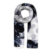 Alexander McQueen Tryckt silke Biker foulard Black, Dam