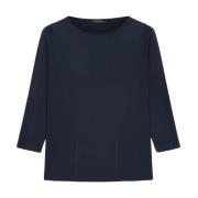 Elena Mirò Round-neck Knitwear Blue, Dam