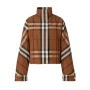 Burberry Ayton Check Zip-Up Jacka Brown, Dam