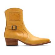 Dsquared2 Läder cowboy stövlar Yellow, Herr