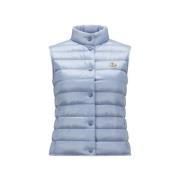 Moncler Ljusblå ärmelös dunjacka Blue, Dam