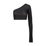 Rick Owens Ziggy One Shoulder Top Black, Dam