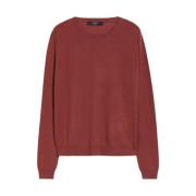 Max Mara Round-neck Knitwear Red, Dam