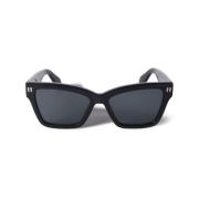 Off White Svarta solglasögon med originalfodral Black, Unisex