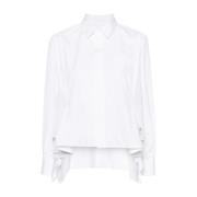 Sacai Off White Thomas Mason Bomull Skjorta White, Dam