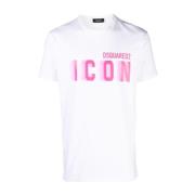 Dsquared2 Vit T-shirt med ikontryck White, Herr