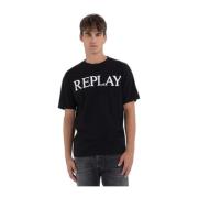 Replay T-Shirts Black, Herr