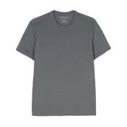 Majestic Filatures Grå Blå Rund Hals T-shirt Gray, Herr