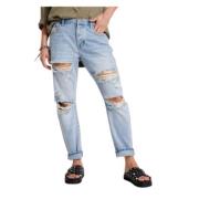 One Teaspoon Låg Midja Saints Ripped Boyfriend Jeans Blue, Dam