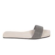 Brunello Cucinelli Lyxiga Lädersandaler med Juvel Detalj Multicolor, D...