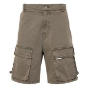 Represent Tvättade Cargo Shorts Green, Herr