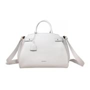 Coccinelle Läder Crossbody Väska med Dragkedja Stängning White, Dam