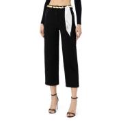 Elisabetta Franchi Cropped Trousers Black, Dam