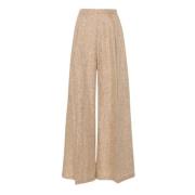 Forte Forte Wide Trousers Beige, Dam