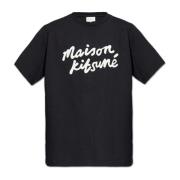 Maison Kitsuné T-shirt med logotyp Black, Herr