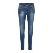 Cream Slim-fit Jeans Blue, Dam