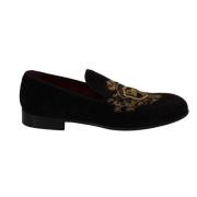 Dolce & Gabbana Bruna Mocka Läder Stilettoskor Klackar Black, Herr