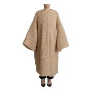 Dolce & Gabbana Lyxig Cashmere Ull Pälsjacka Beige, Dam