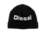 Diesel Logo Beanie Black, Unisex
