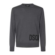 Dsquared2 Grå Crewneck Tröjor Gray, Herr