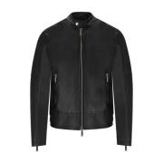 Dsquared2 Leather Jackets Black, Herr