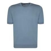 Tagliatore Blå Bomull Rundhals T-shirt Regular Fit Blue, Herr