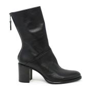 Elena Iachi Svarta läderankelboots Fw22 Black, Dam