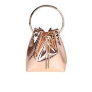 Jimmy Choo Metallisk Läder Bucketväska i Ballettrosa Pink, Dam