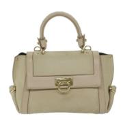 Salvatore Ferragamo Pre-owned Pre-owned Laeder handvskor Beige, Dam