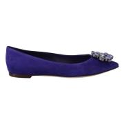 Dolce & Gabbana Lila Mocka Kristall Loafers Flats Purple, Dam