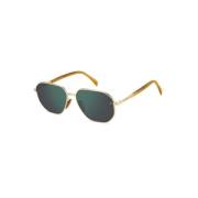 Eyewear by David Beckham Guld Horn Ram Grön Spegel Solglasögon Yellow,...