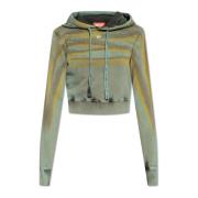 Diesel F-Slimmy-Hood-Whisk cropped hoodie Blue, Dam