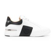 Philipp Plein Vita lädersneakers med svarta detaljer White, Herr