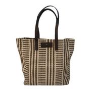 Max Mara Weekend Randig Jacquard Shopper Väska Multicolor, Dam