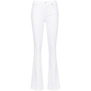 7 For All Mankind Högmidjade Bootcut Jeans White, Dam