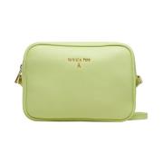 Patrizia Pepe Läder Crossbody Väska med Fly Logo Green, Dam