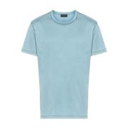 Roberto Collina Sol Effekt Crew Neck T-Shirts Blue, Herr