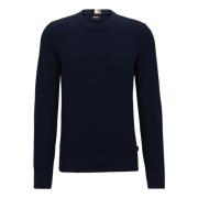 Hugo Boss Round-neck Knitwear Blue, Herr