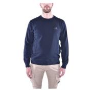 C.p. Company Blå Crew Neck Bomull Fleece Tröja Blue, Herr