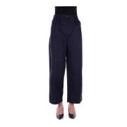 Woolrich Wide Trousers Blue, Dam