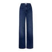 Frame Straight Jeans Blue, Dam