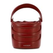 Alexander McQueen The Rise Bucket Bag Läder Red, Dam