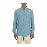 deperlu Denim Button-Down Skjorta Blue, Herr