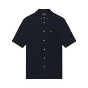 Lyle & Scott Kortärmad Oxford Skjorta Blue, Herr